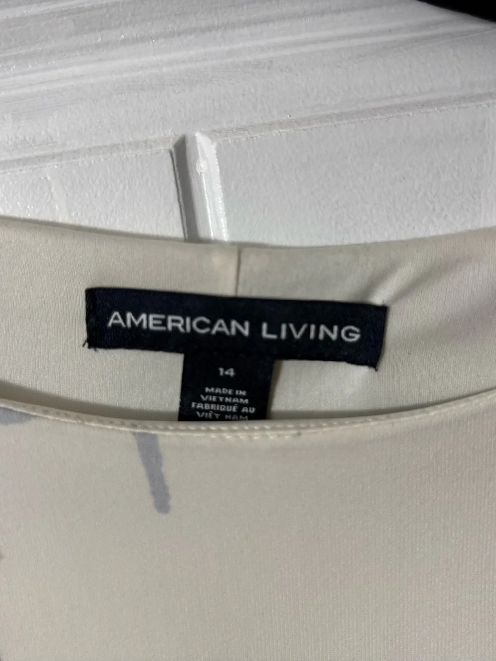 American Living Cream Midi Dress with Blue and Gray Floral Print - Picture 3 of 3